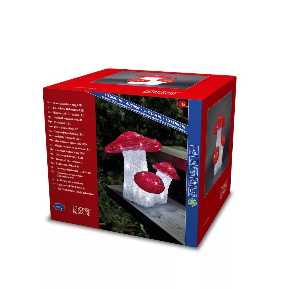 Flugsvampar akryl 3 st/set LED - Gnosjö Konstsmide 3 Flugsvampar akryl 3 st/set LED - Gnosjö Konstsmide - Bild 3